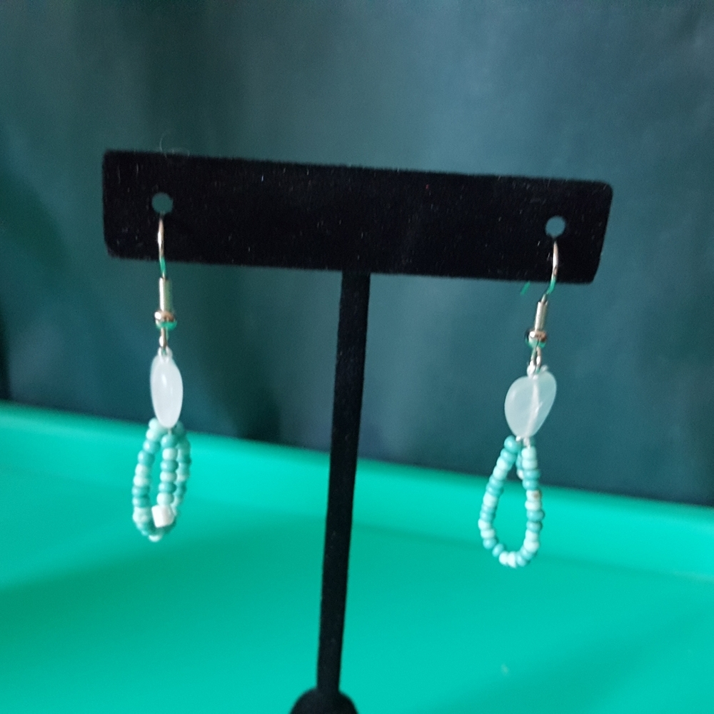 Light blue dangle earrings